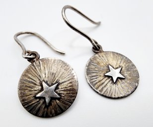 Sterling Shooting Star Dangle Earrings 2.9g