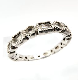 Sterling Cubic Zirconia Eternity Ring Sz 6.25, 2.2g