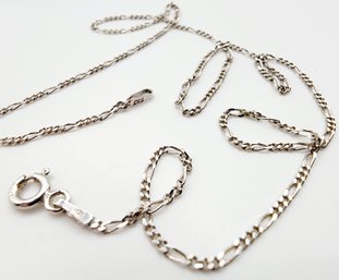 Sterling Italy Figaro Chain Necklace 1.8g