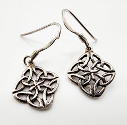 Sterling Celtic Knot Dangle Earrings 1.7g