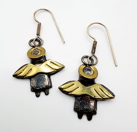 Sterling Angel Dangle Earrings 3.9g