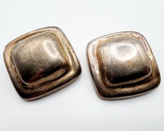 Sterling Silver Squared Statement Earrings 18.3g