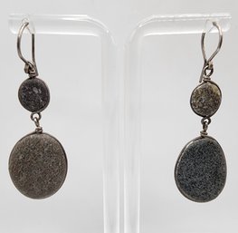 Sterling Silver Dangle Stone Earrings 6.9g