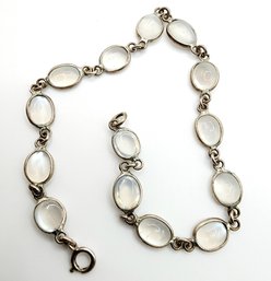 Sterling Oval Stone Link Bracelet 4g