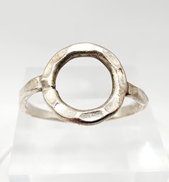 Sterling Hammered Eye Ring Sz 7.25 2.2g