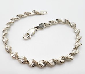 Sterling Italy 'FAS' Twisted Rope Bracelet 3.7g