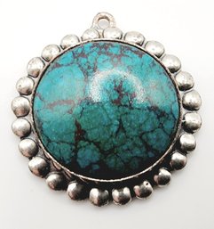 Sterling Native Turquoise Pendant 7.2g