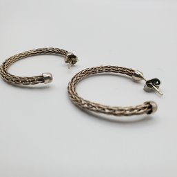 Sterling Silver Hoop Earrings 4.47g