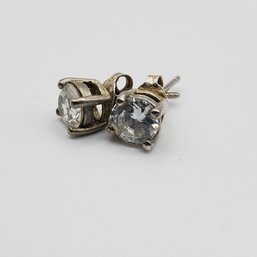 Rhinestone Sterling Silver Stud Earrings