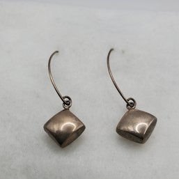 Vintage Sterling Silver Square Drop Earrings 4.01g