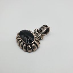 Vintage Sterling Black Sterling Rope Braided Pendant_12.40g