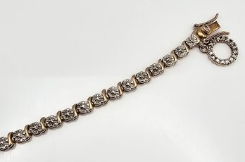 Ross Simons Diamond Chip Gold Over Sterling Tennis Bracelet 11.2 G