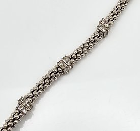 Rhinestone Sterling Silver Bracelet 15.2 G