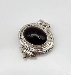 Jet Onyx Sterling Silver Pendant 13.7 G