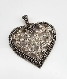 Ross Simons Diamond Sterling Silver Heart Pendant 4.1 G