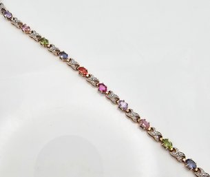 Ross Simons Gemstone Gold Over Stirling Tennis Bracelet 10. 9 G