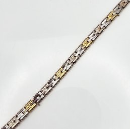 Milor Italy Gold Over Sterling Silver Link Bracelet 12.8 G