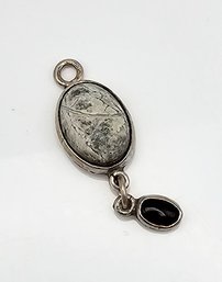 Agate Onyx Sterling Silver Pendant 3.3 G