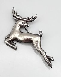 Mexico Sterling Silver Deer Brooch 4.8 G