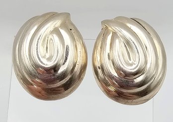 Sterling Silver Hollow Form Earrings 12.4 G