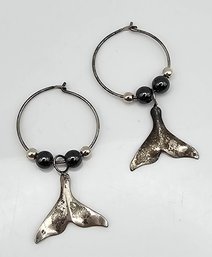 Sterling Silver Whale Tail Earrings 1.5 G