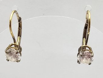 Ross Simons Cubic Zirconia Gold Over Sterling Silver Drop Earrings 1.6 G