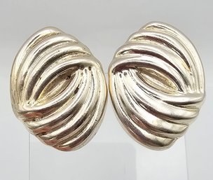 Mexico Taxco Sterling Silver Hollow Form Earrings 16.7 G