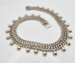 Mexico Taxco TB-13? Sterling Silver Woven Necklace 129 G