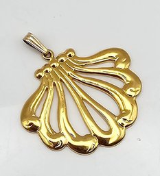 IC Gold Over Sterling Silver Shell Pendant 4.7 G