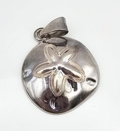 Sterling Silver Sand Dollar Pendant 13.6 G