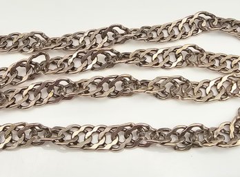 Sterling Silver Twist Double Link Necklace 27.6 G