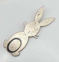 Sterling Silver Bunny Rabbit Brooch 6.2 G