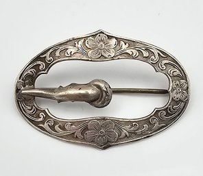 Sterling Silver Belt Buckle Brooch 3.1 G