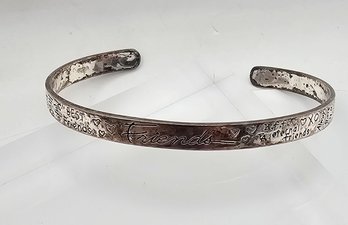 LA Sterling Silver Friendship Cuff Bracelet 8.9 G