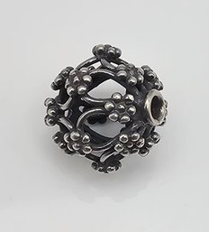 Sterling Silver Floral Ball Pendant 4.4 G