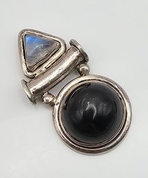 Moonstone Onyx Sterling Silver Pendant 6.9 G