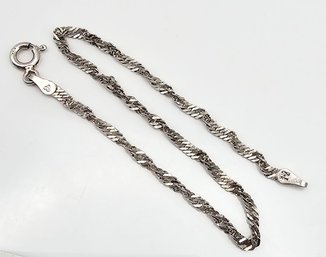 Sterling Silver Twist Chain Bracelet 1.7 G