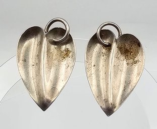 Sterling Silver Leaf Earrings 8.4 G