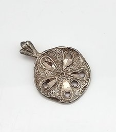 Sterling Silver Sand Dollar Pendant 1.3 G