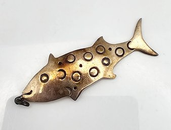 Mexico Taxco Sterling Silver Fish Pendant 5.3 G