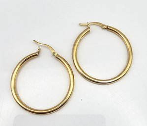 JCM Gold Over Sterling Silver Hoop Earrings 2.8 G