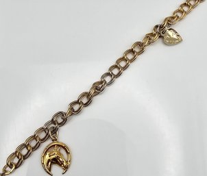 BEAU Gold Over  Sterling Silver Charm Bracelet 9.4 G