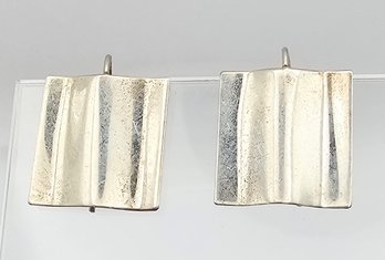 Signed Sterling Silver Earrings 1.9 G