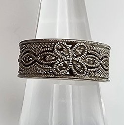 JSP Diamond Sterling Silver Cocktail Ring Size 6.5 7.7 G