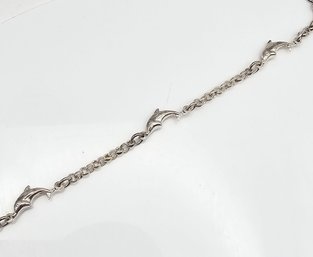 Sterling Silver Dolphin Bracelet 4.8 G