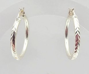 IBB Sterling Silver Hoop Earrings 3.7 G