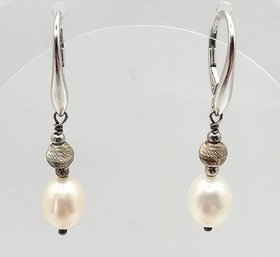 IPS Pearl Sterling Silver Earrings 3.8 G