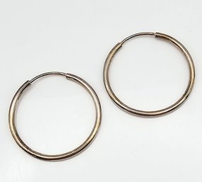 Sterling Silver Hoop Earrings 2.8 G
