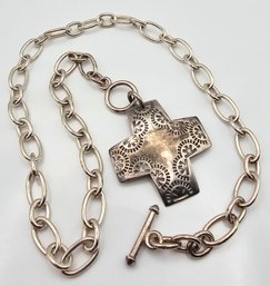 Silpada Sterling Silver Cross Toggle Necklace 39 G