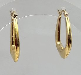 Gold Over Sterling Silver Hoop Earrings 3.2 G